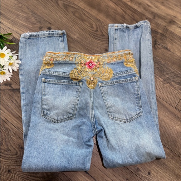 We The Free Women’s Novelty Embellished Jeans Size 25 - Picture 3 of 13